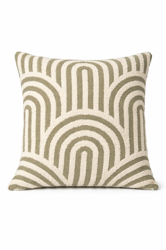 Almohadón Chenille Arcos Verde Oliva